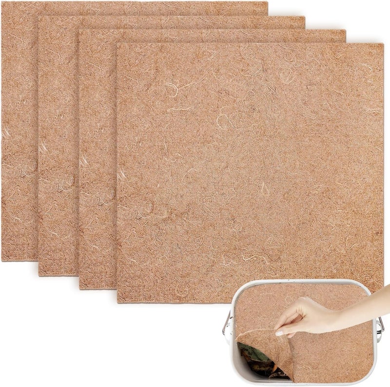 U0U 4 Pieces Worm Blanket,2 ftx2 ft Worm Blanket for Compost,Jute Fibre Worm Compost Blanket Fits Most Worm Bin Worm Farm - Image 1